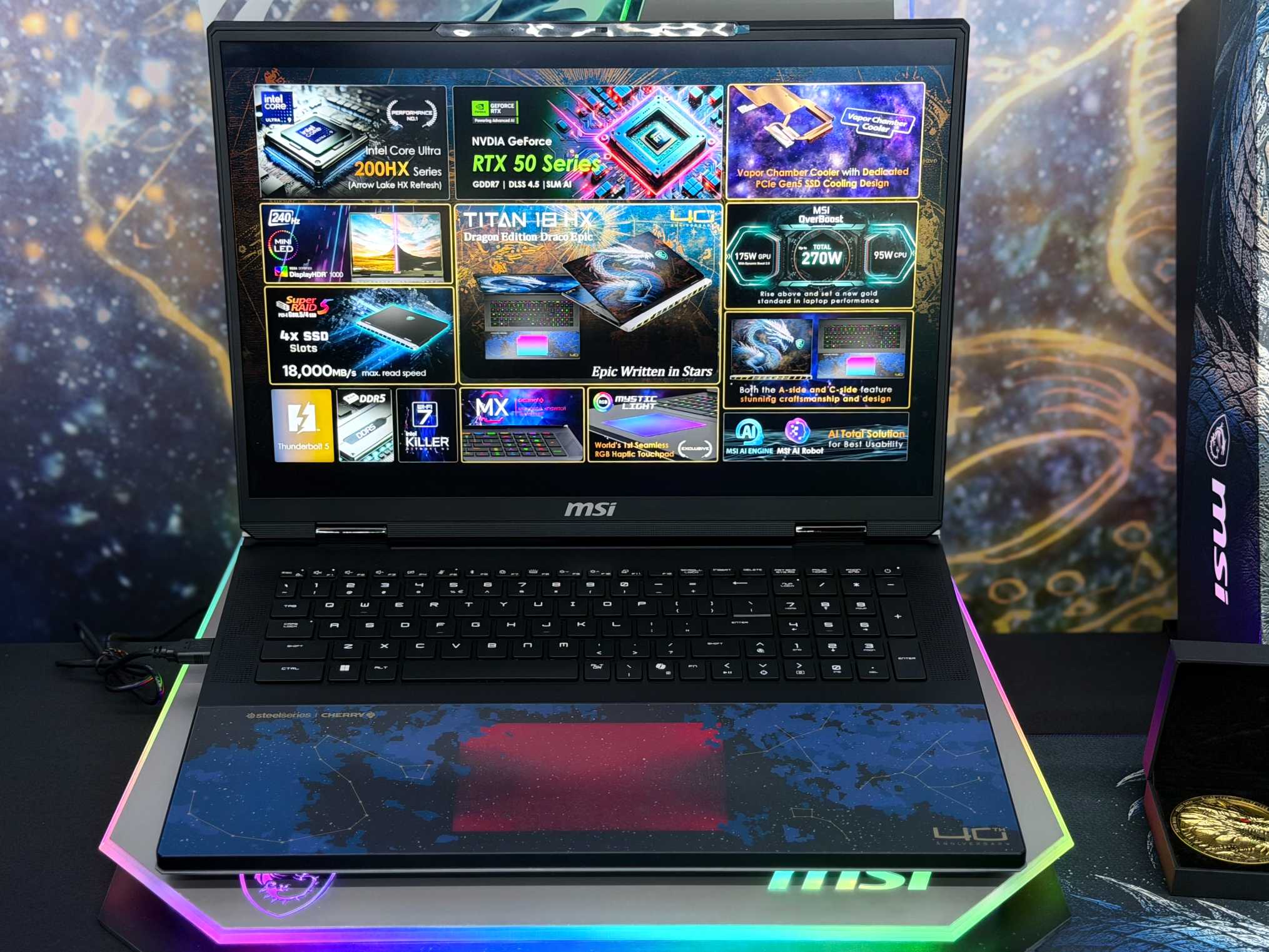 【COMPUTEX 2026】MSI Titan 18 HX 史詩天龍座典藏特仕版搶先看！40 周年紀念款、4K Mini LED 螢幕