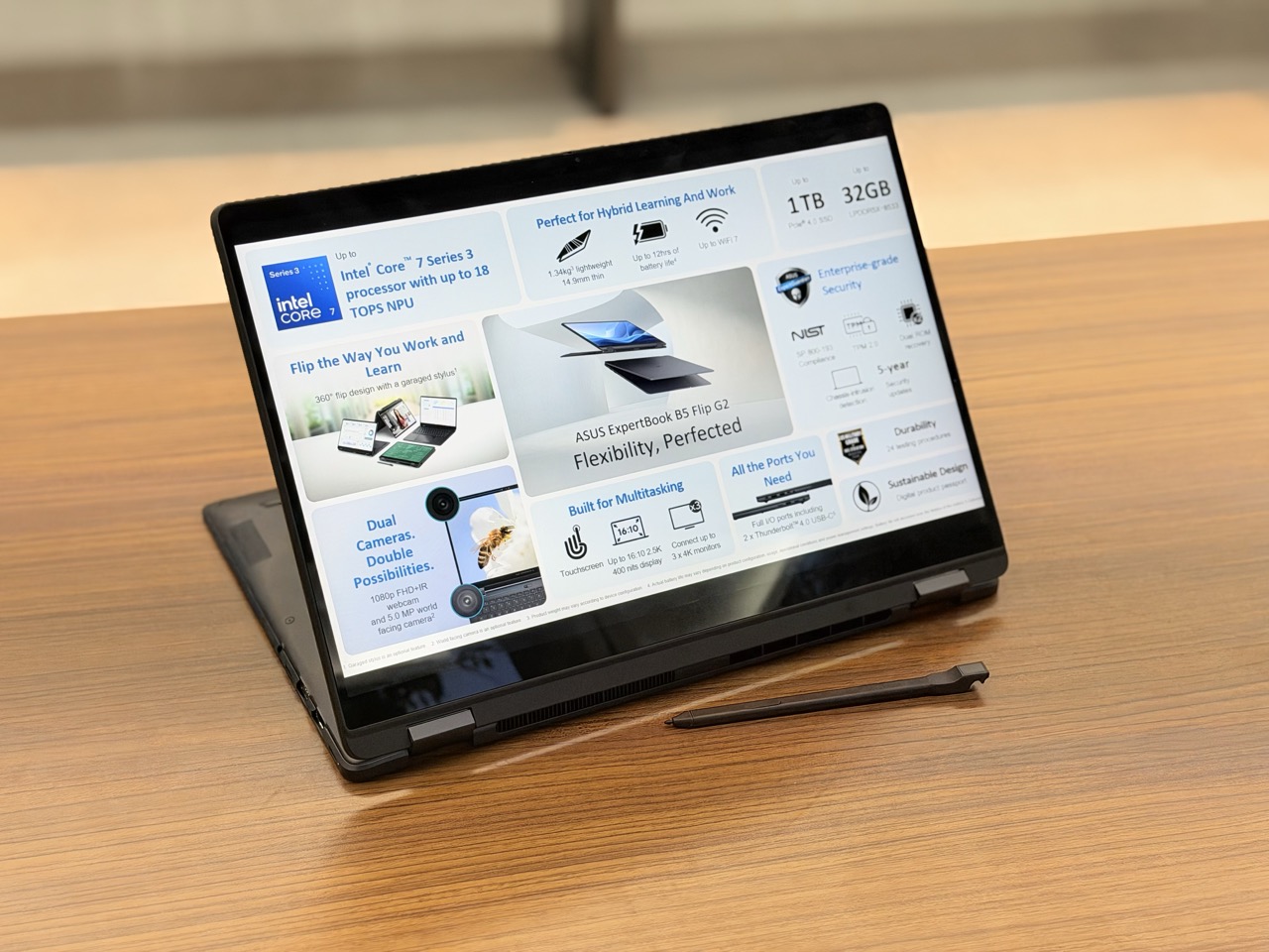 【COMPUTEX 2026】ASUS ExpertBook B5 Flip G2 搭 Wildcat Lake 處理器，高階 P5 G2 同步亮相