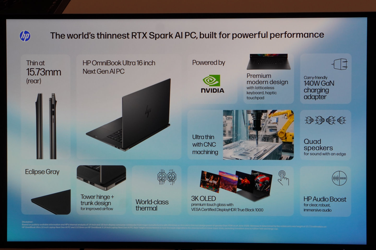 HP OmniBook Ultra 16筆記型電腦的特色一覽。