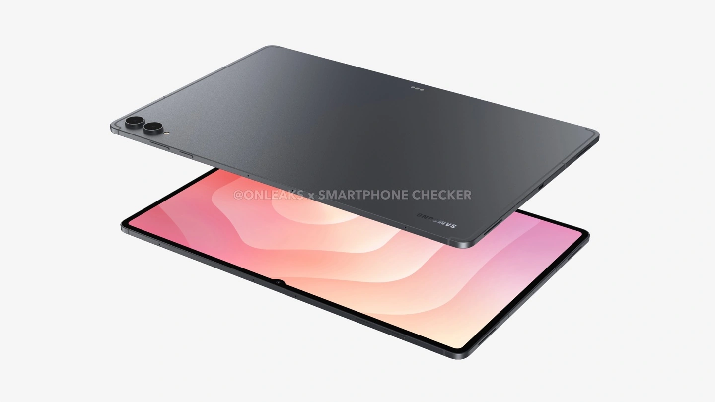三星 Tab S12 Ultra 平板算繪圖曝光，維持 5.12mm 極致纖薄與「瀏海」設計，核心爆料改採「發哥」晶片