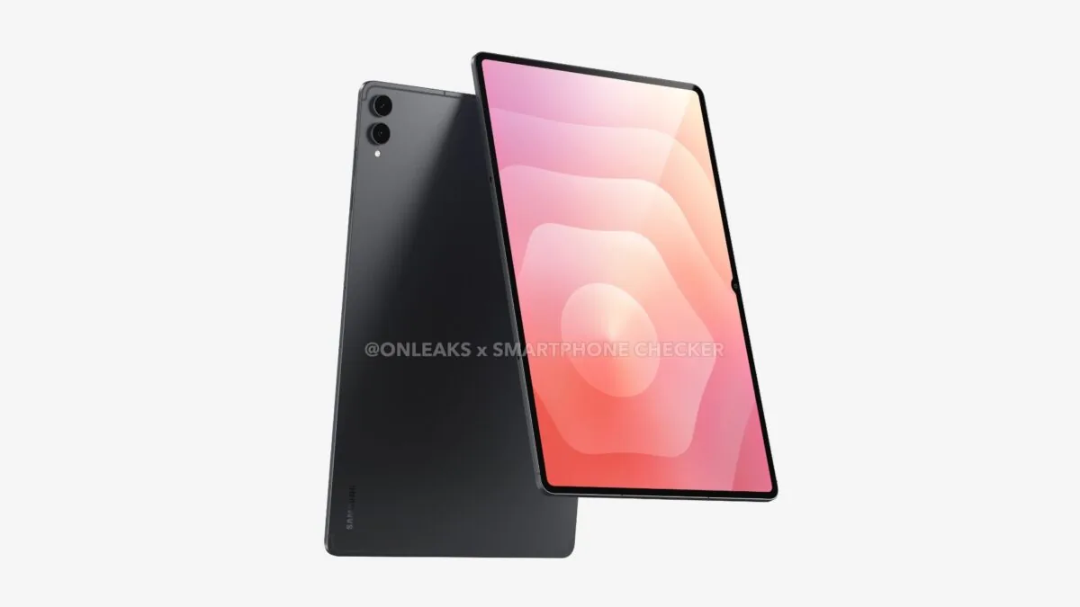 三星 Tab S12 Ultra 平板算繪圖曝光，維持 5.12mm 極致纖薄與「瀏海」設計，核心爆料改採「發哥」晶片