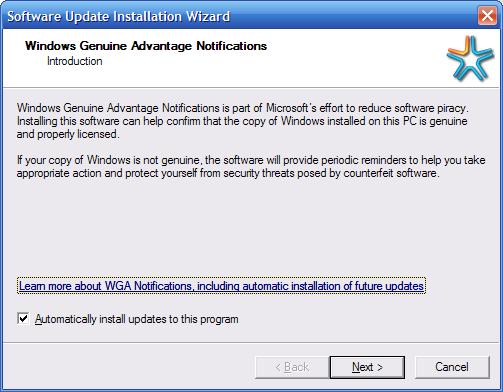 Update wizard. Windows Genuine advantage. WGA. Install Wizard. Wizard installer.